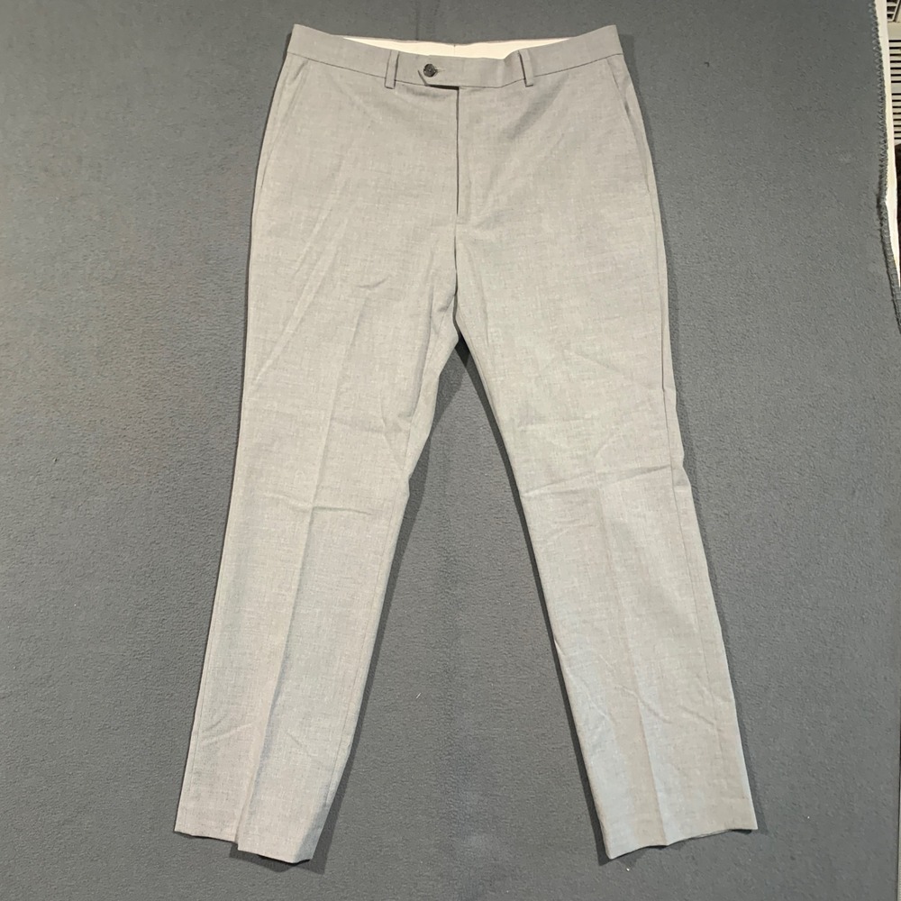 Apt. 9 Dress Pants Mens 32x30 Premier Flex Slim Fit Gray Stretch Slacks Office